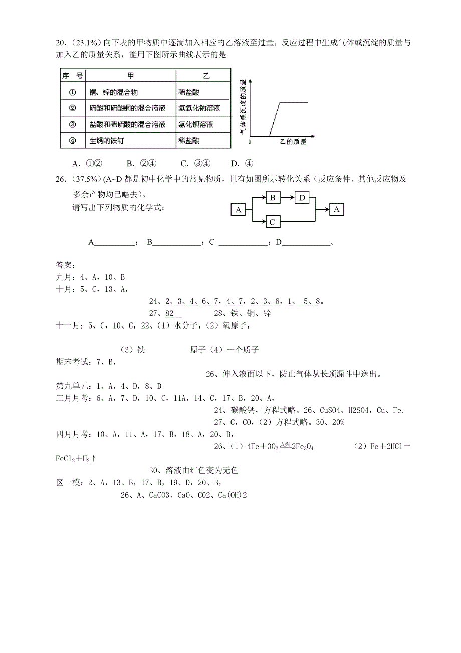 初三化学易错题集.doc_第4页