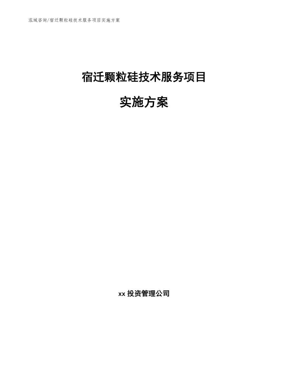 宿迁颗粒硅技术服务项目实施方案【参考范文】_第1页