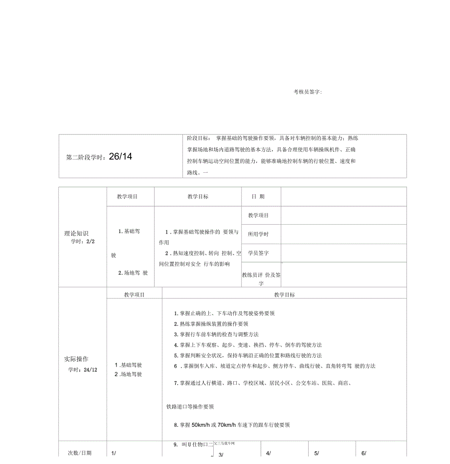 驾驶培训教学日志_第2页