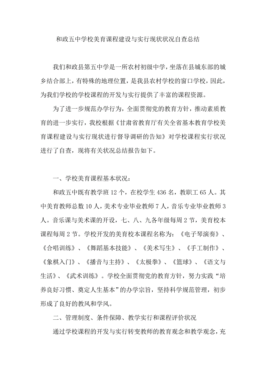 美育自查报告_第1页