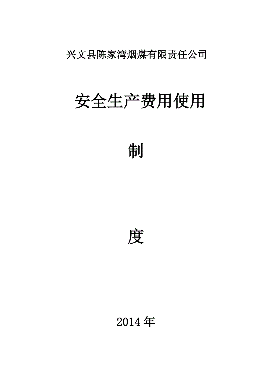 烟煤有限责任公司安全生产费用使用制度台账_第1页