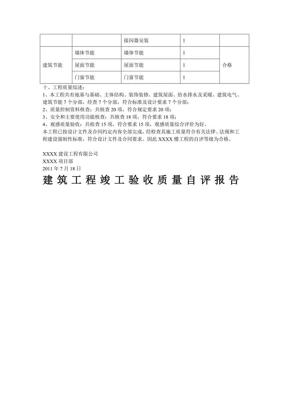 建筑工程竣工验收质量自评报告.doc_第5页