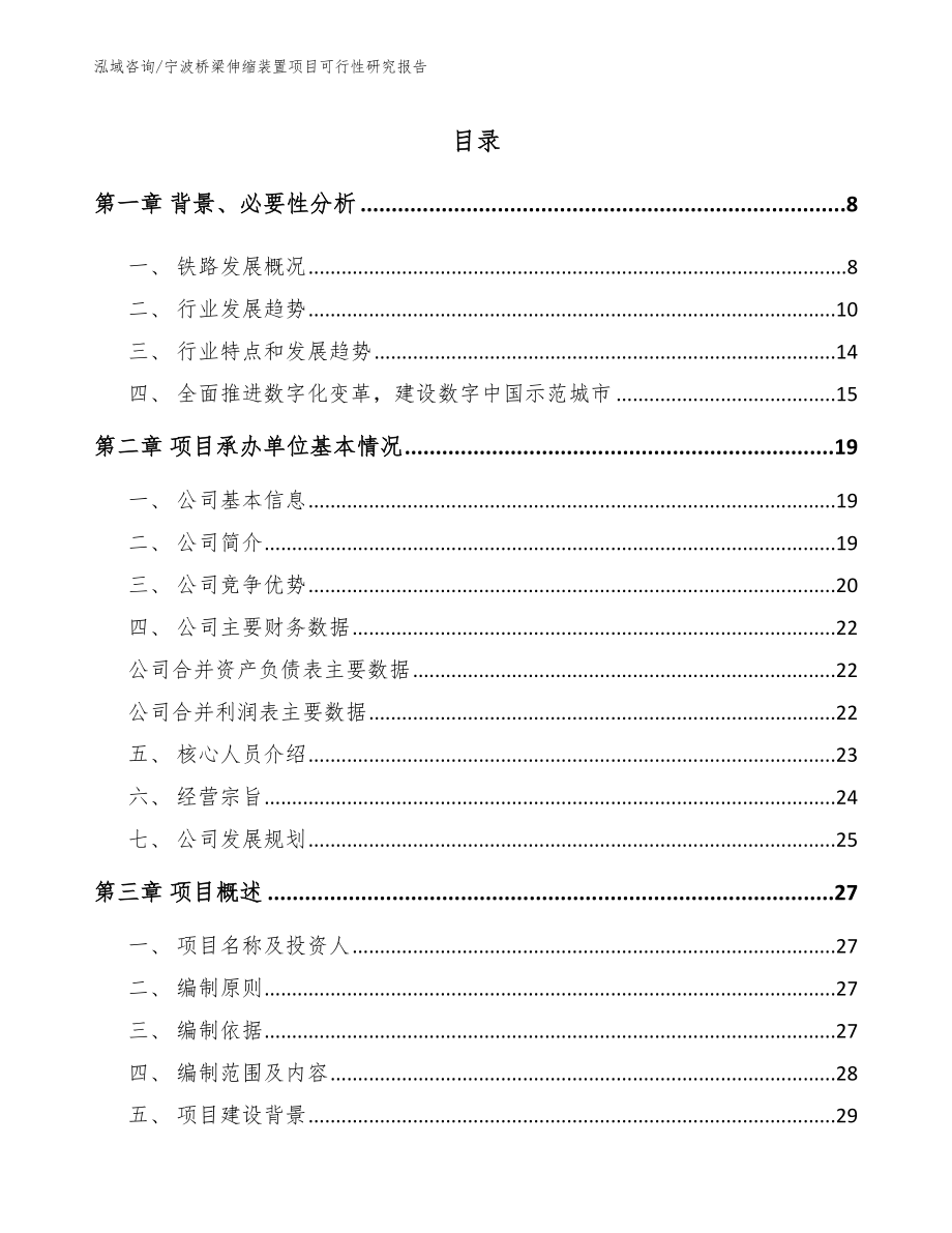 宁波桥梁伸缩装置项目可行性研究报告模板范本_第1页