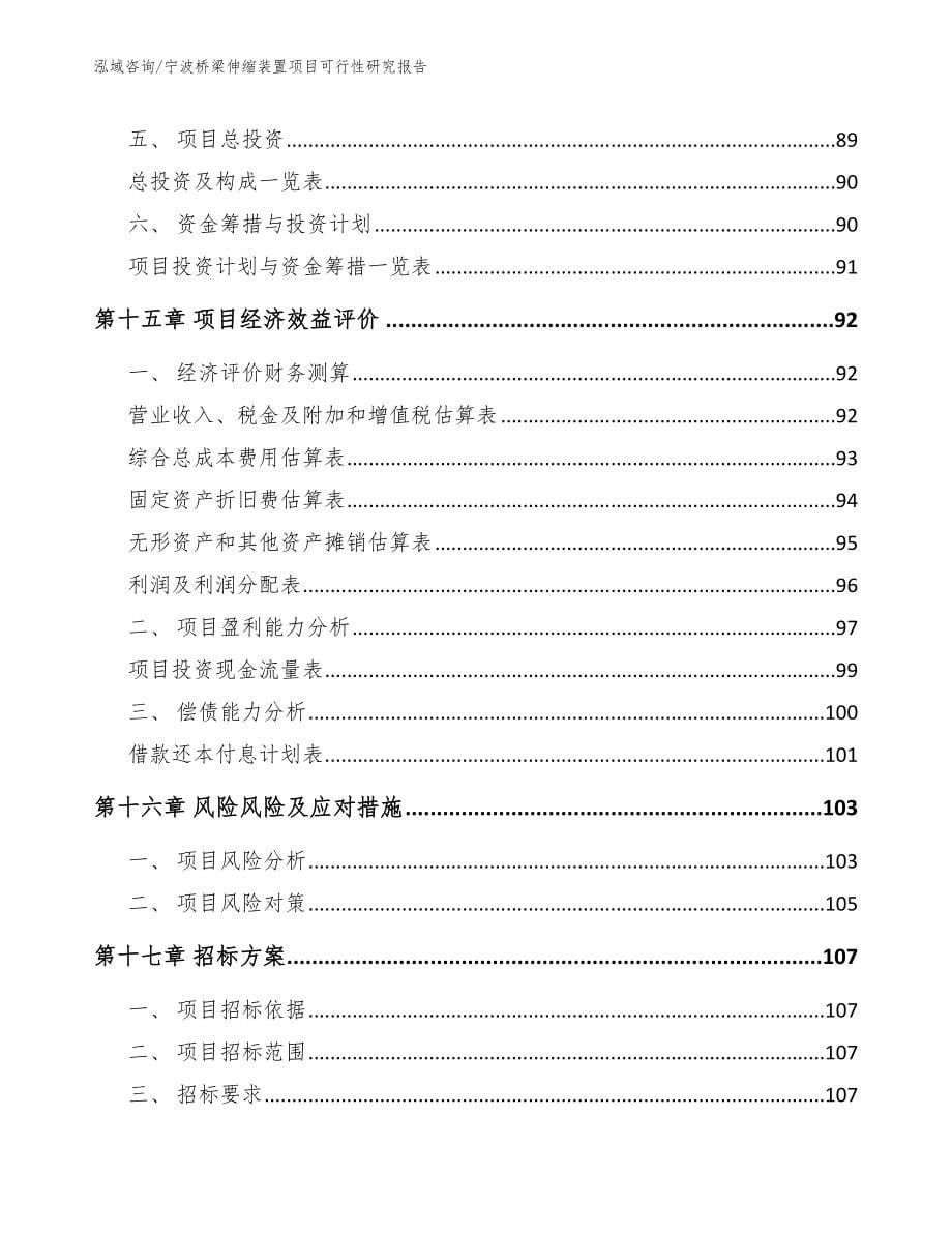 宁波桥梁伸缩装置项目可行性研究报告模板范本_第5页