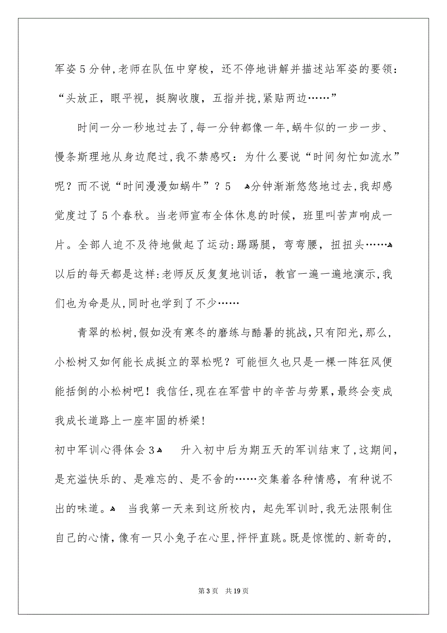 初中军训心得体会15篇_第3页