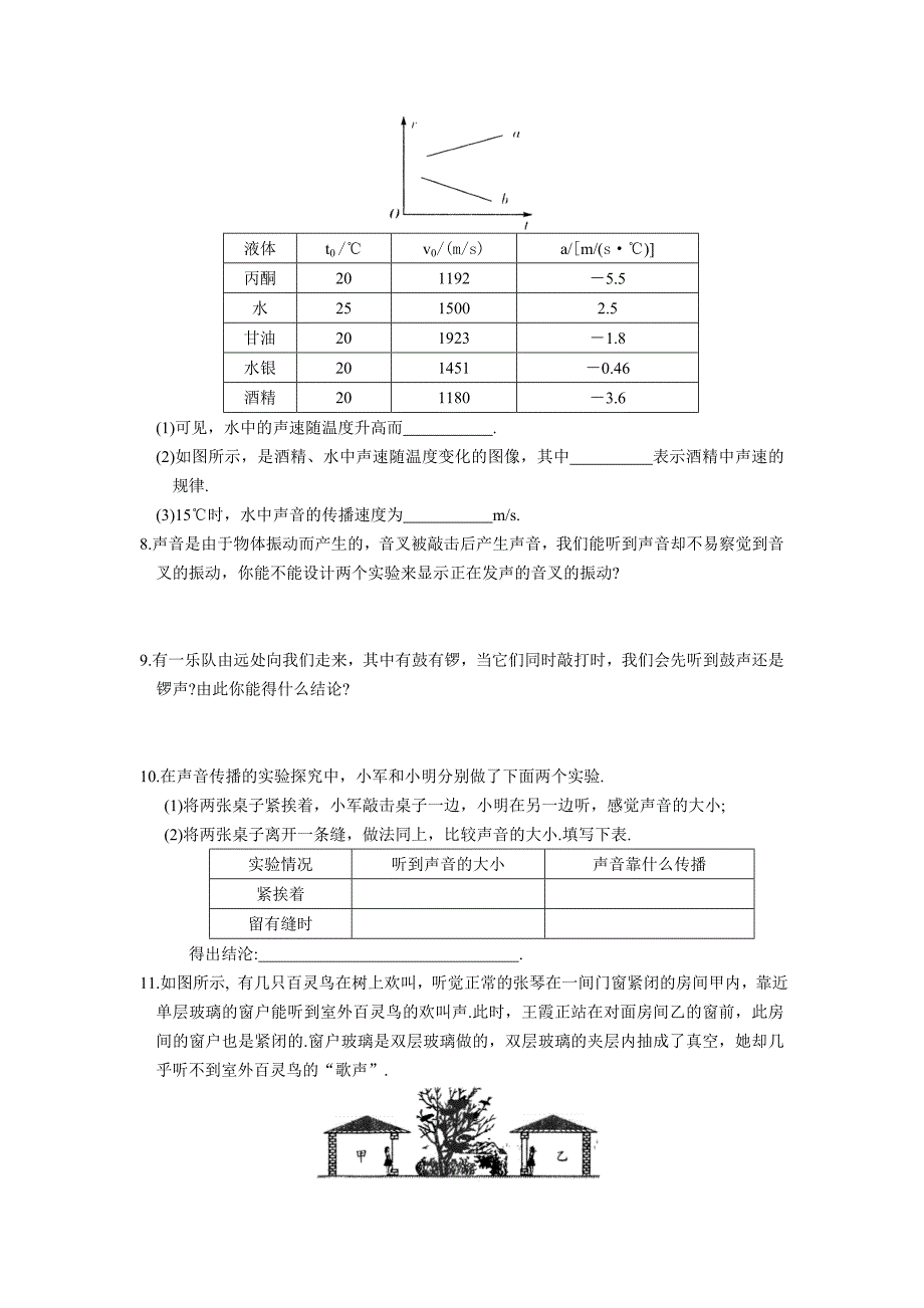 学苏科版初二上《声现象》期中复习试卷含答案_第2页