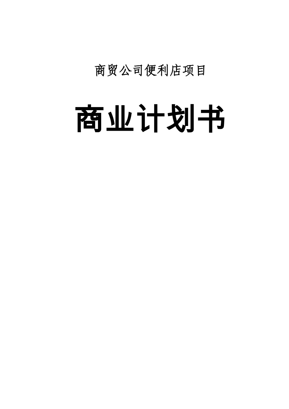 商贸公司便利店投资项目可行性报告.doc_第1页