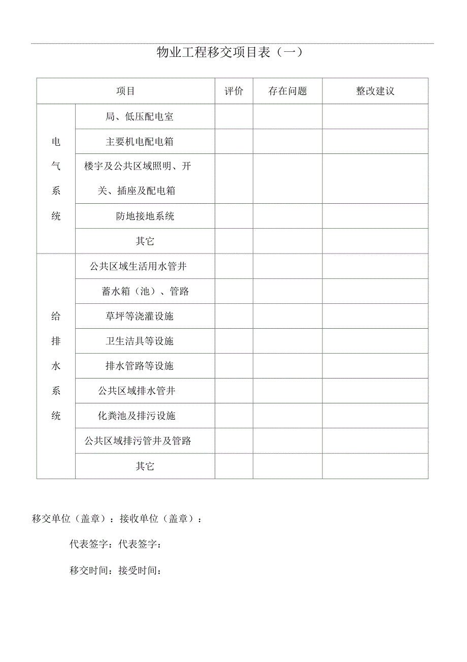 物业移交表格_第2页