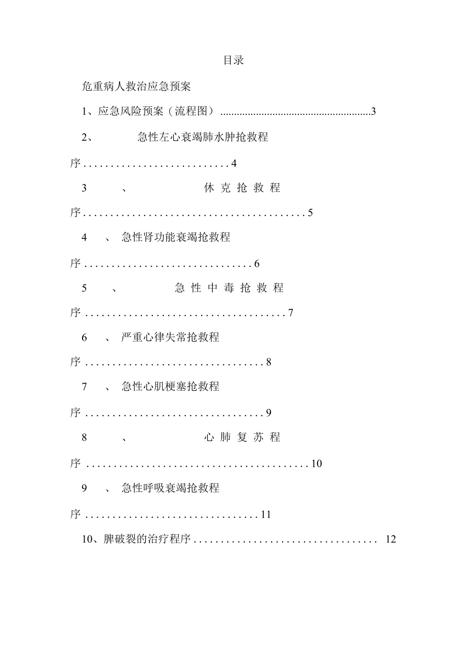 危重病人救治应急预案和预防并发症处置预案_第3页