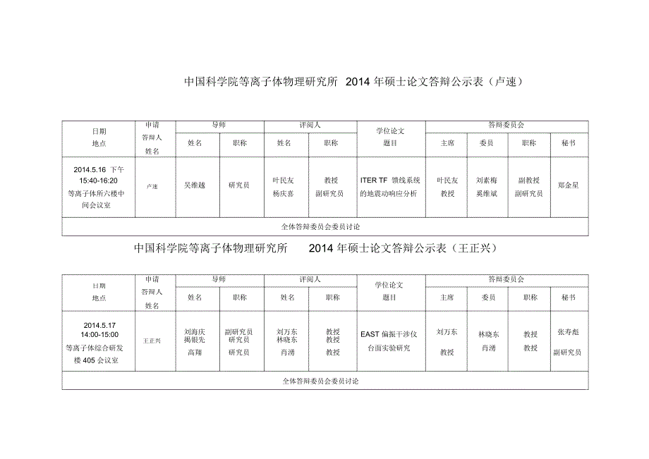 硕士博士学位论文答辩安排_第1页