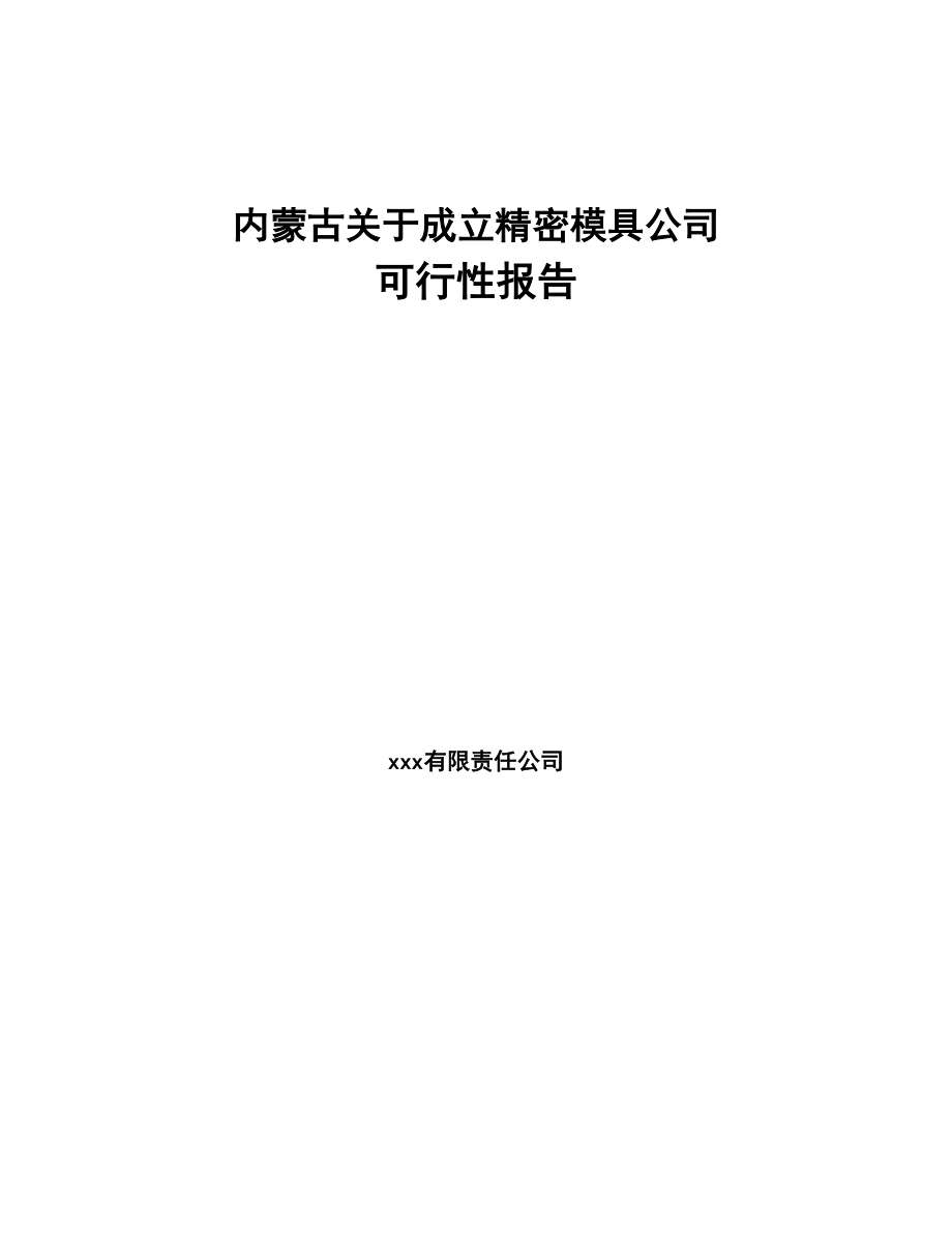内蒙古关于成立精密模具公司可行性报告(DOC 91页)