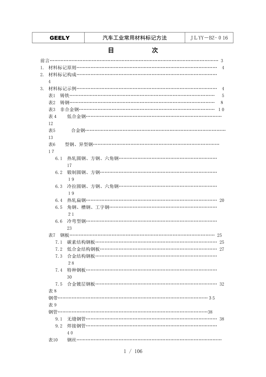 汽车工业常用材料标记方法（DOC 115页）_第1页