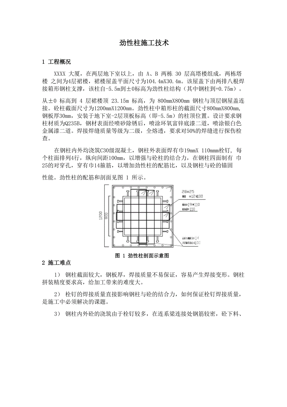 劲性柱施工技术_第1页