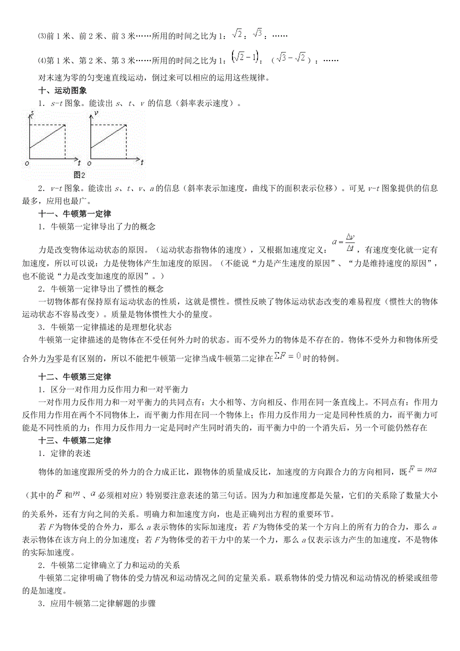 高一物理上期期末复习专题基本知识复习要点概述_第4页