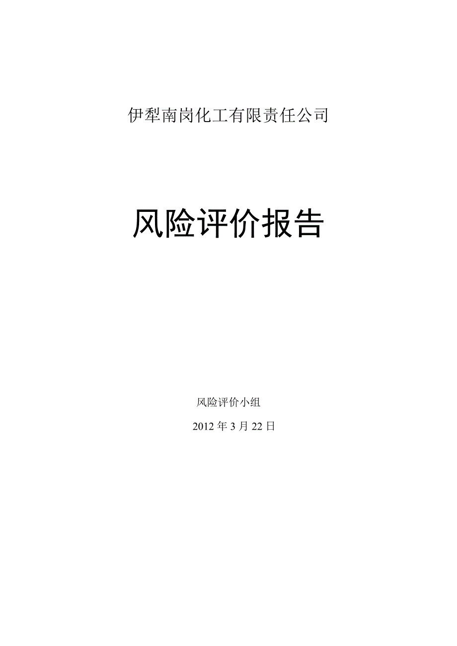 电石厂风险评价报告_第1页