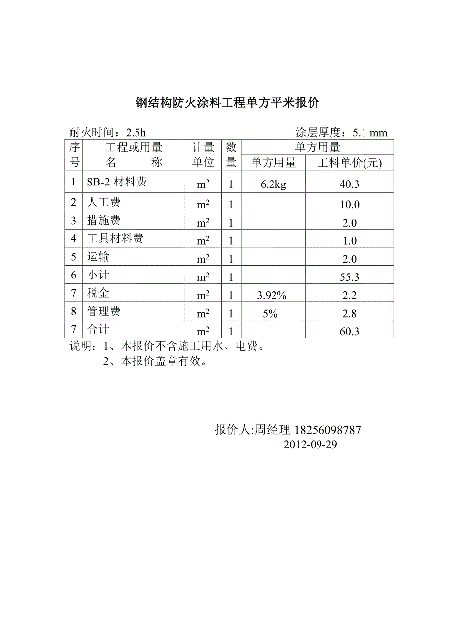 钢结构防火涂料SB2施工平米报价_第1页