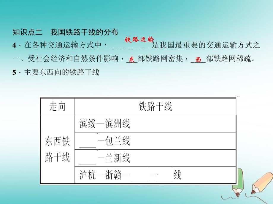 八年级地理第四章第一节交通运输习题课件新版2_第3页