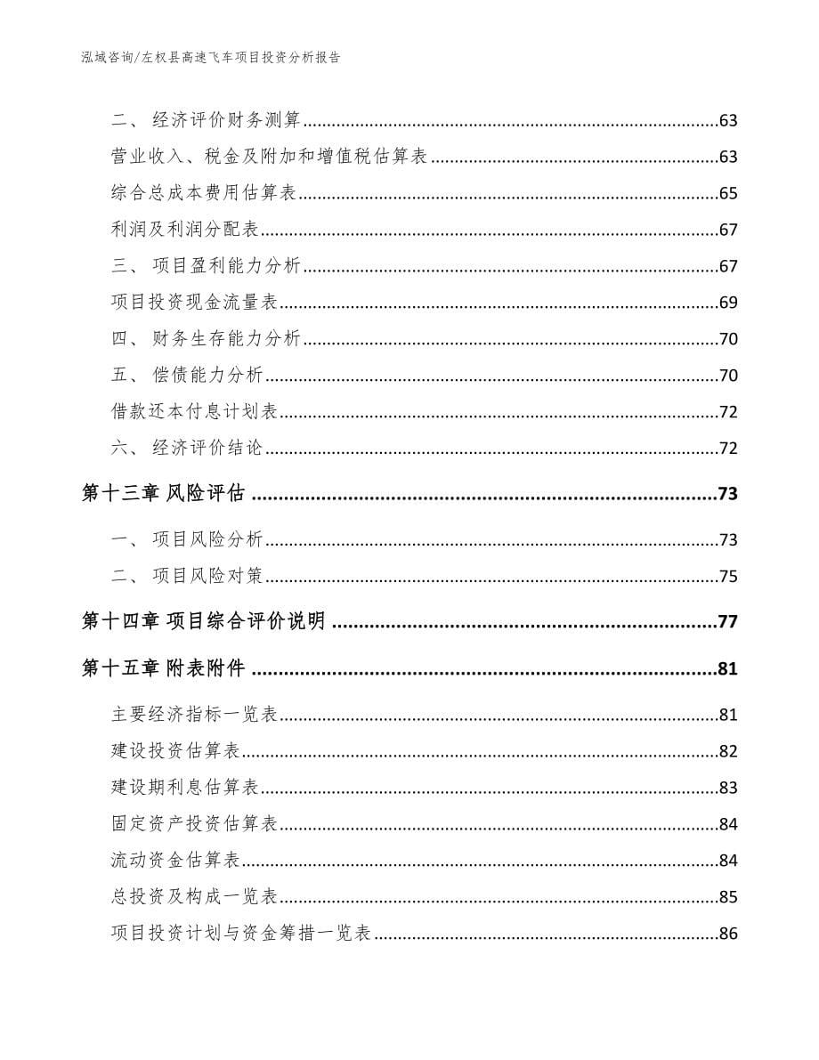 左权县高速飞车项目投资分析报告_参考模板_第5页