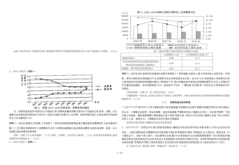 重庆二十九中高2013级经济生活历届高考题练习_第3页