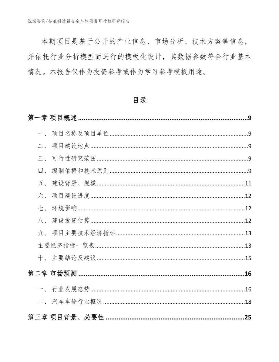 娄底锻造铝合金车轮项目可行性研究报告_范文模板_第3页