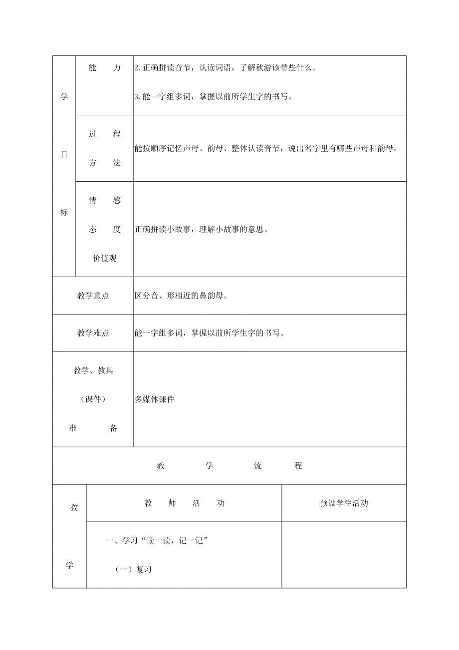 2019一年级语文上册 汉语拼音《语文园地三》教案 新人教版.doc_第5页