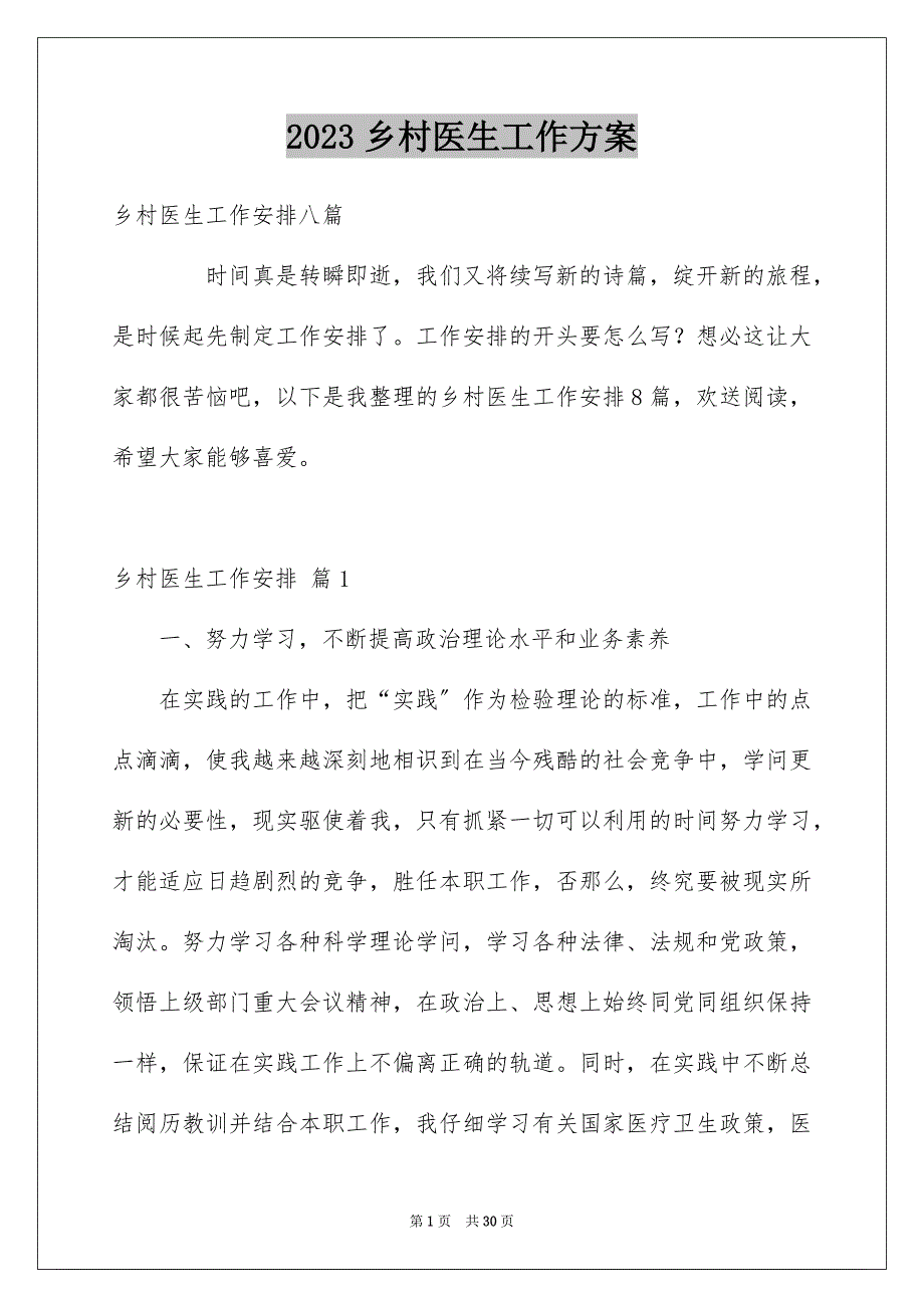 2023年乡村医生工作计划20.docx_第1页