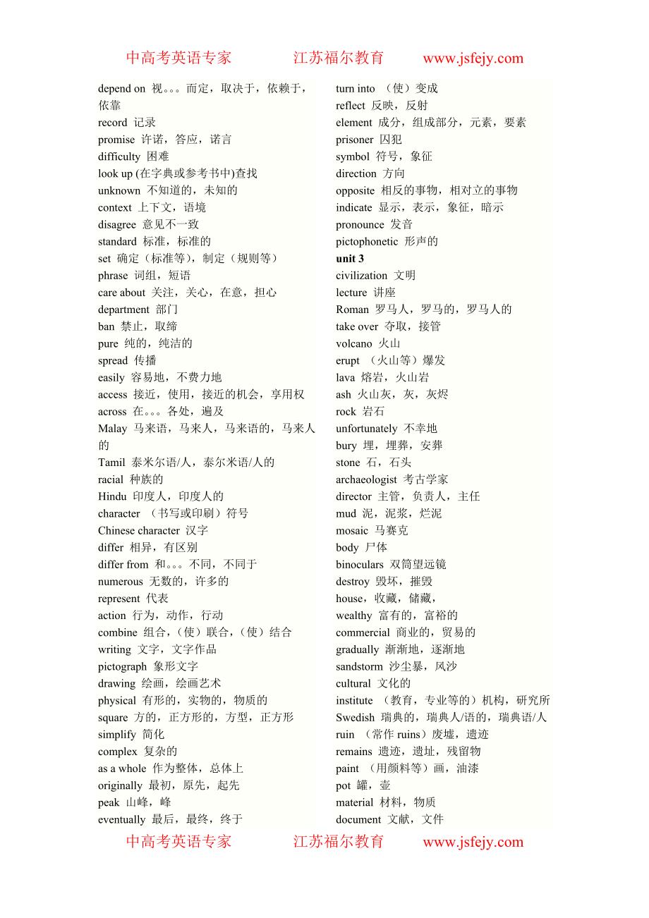 模块3单词表(英汉).doc_第3页