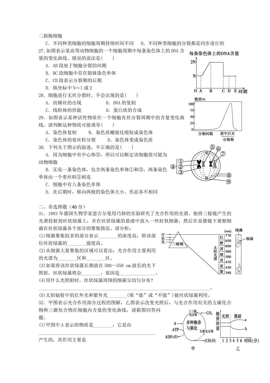 2022年高一12月月考（生物） Word版含答案_第5页