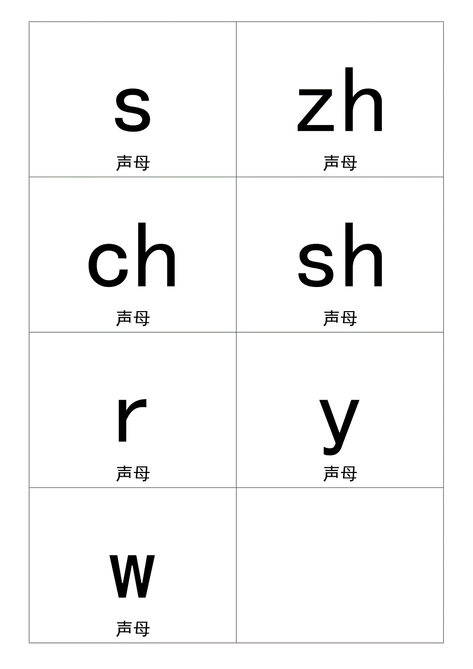 一年级汉语拼音卡片打印版(A4纸拼音卡片)(最新整理)_第3页