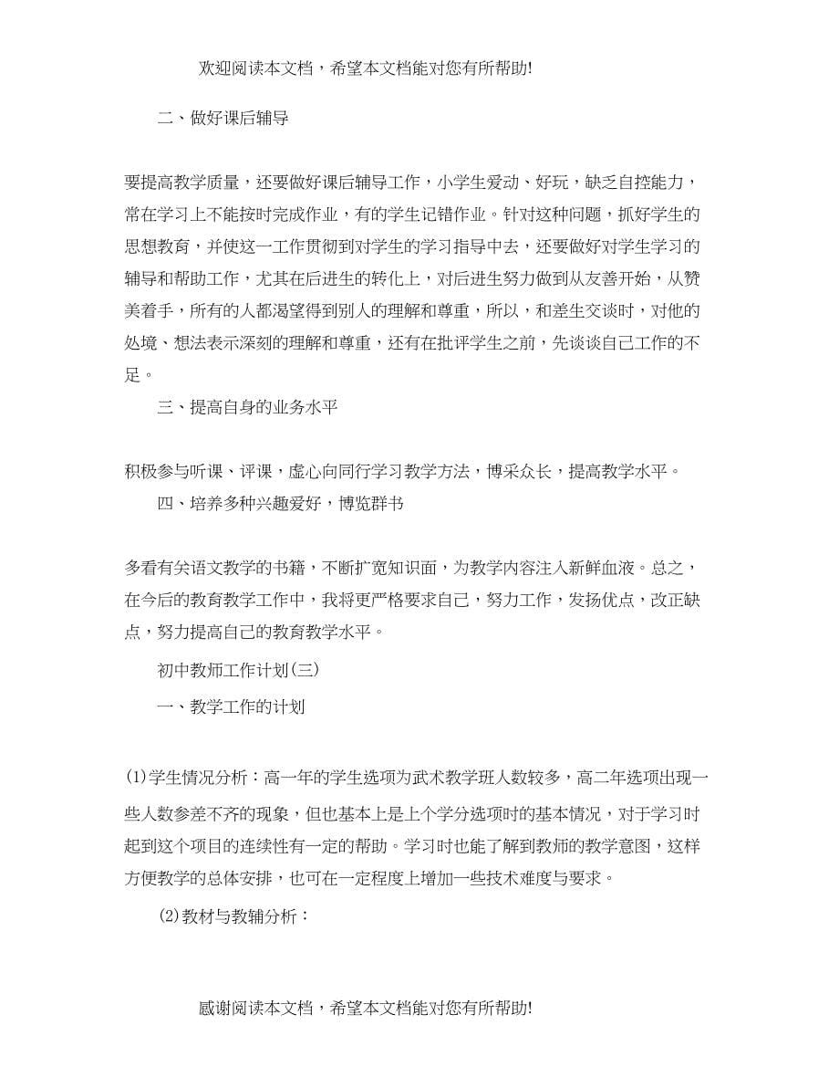 初中教师的工作计划_第5页