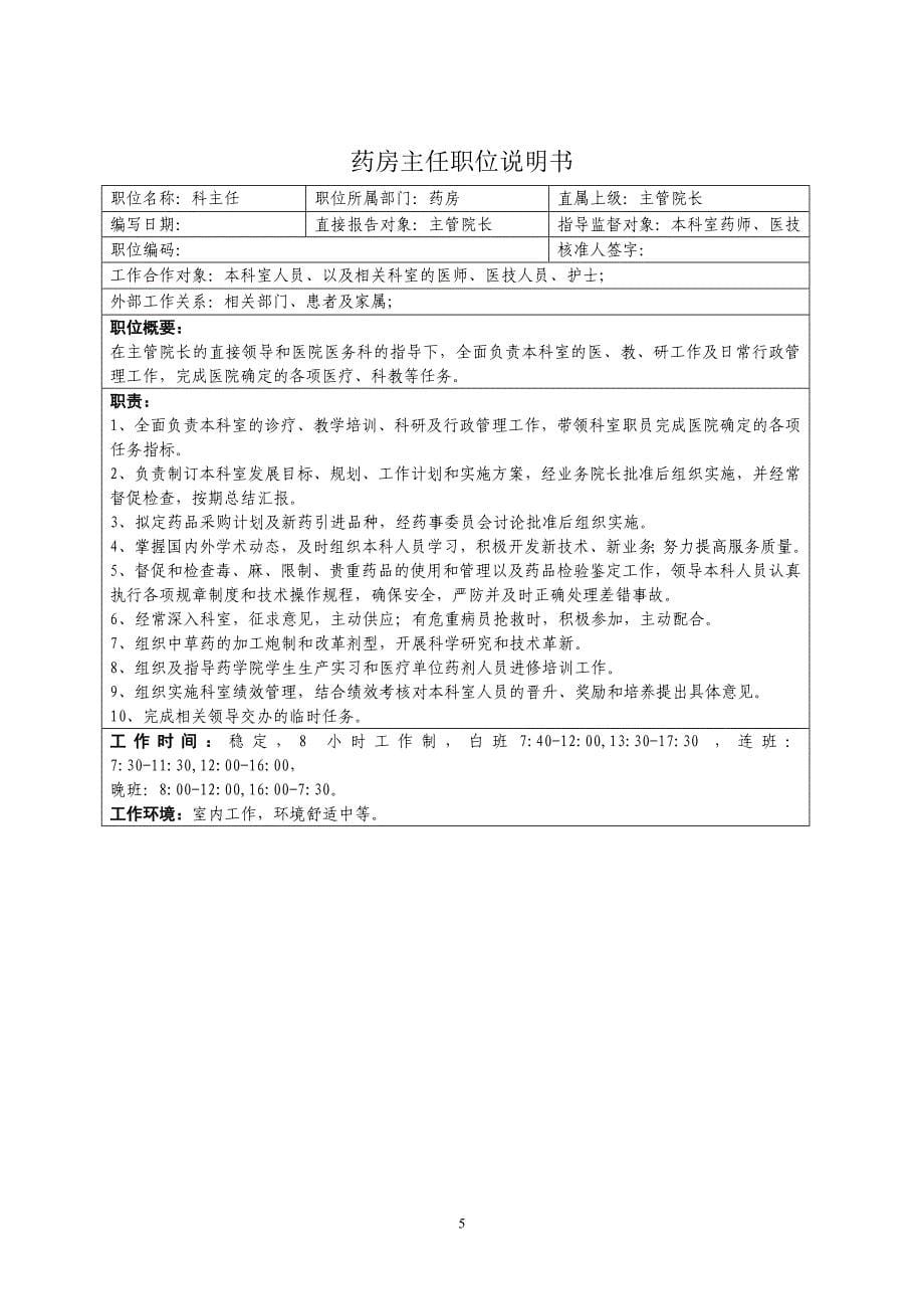 医疗医技职位说明书.doc_第5页