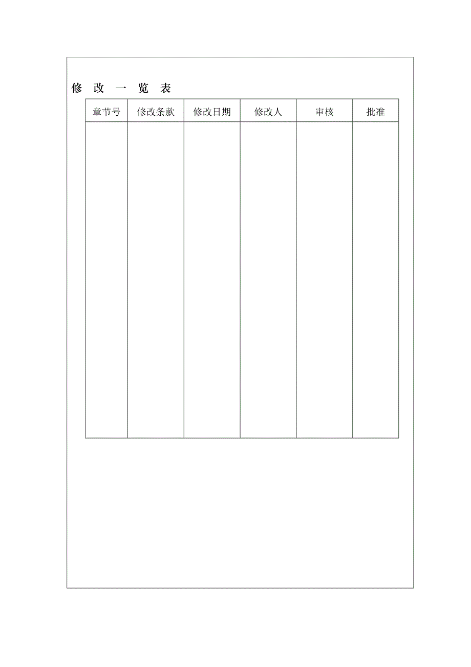 某某股份有限公司质量手册修改控制_第2页