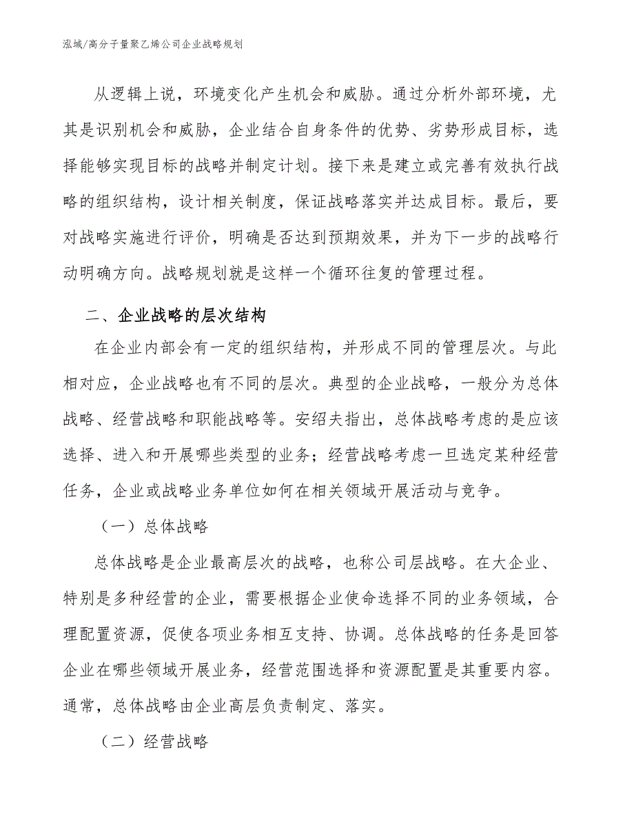 高分子量聚乙烯公司企业战略规划【范文】_第3页