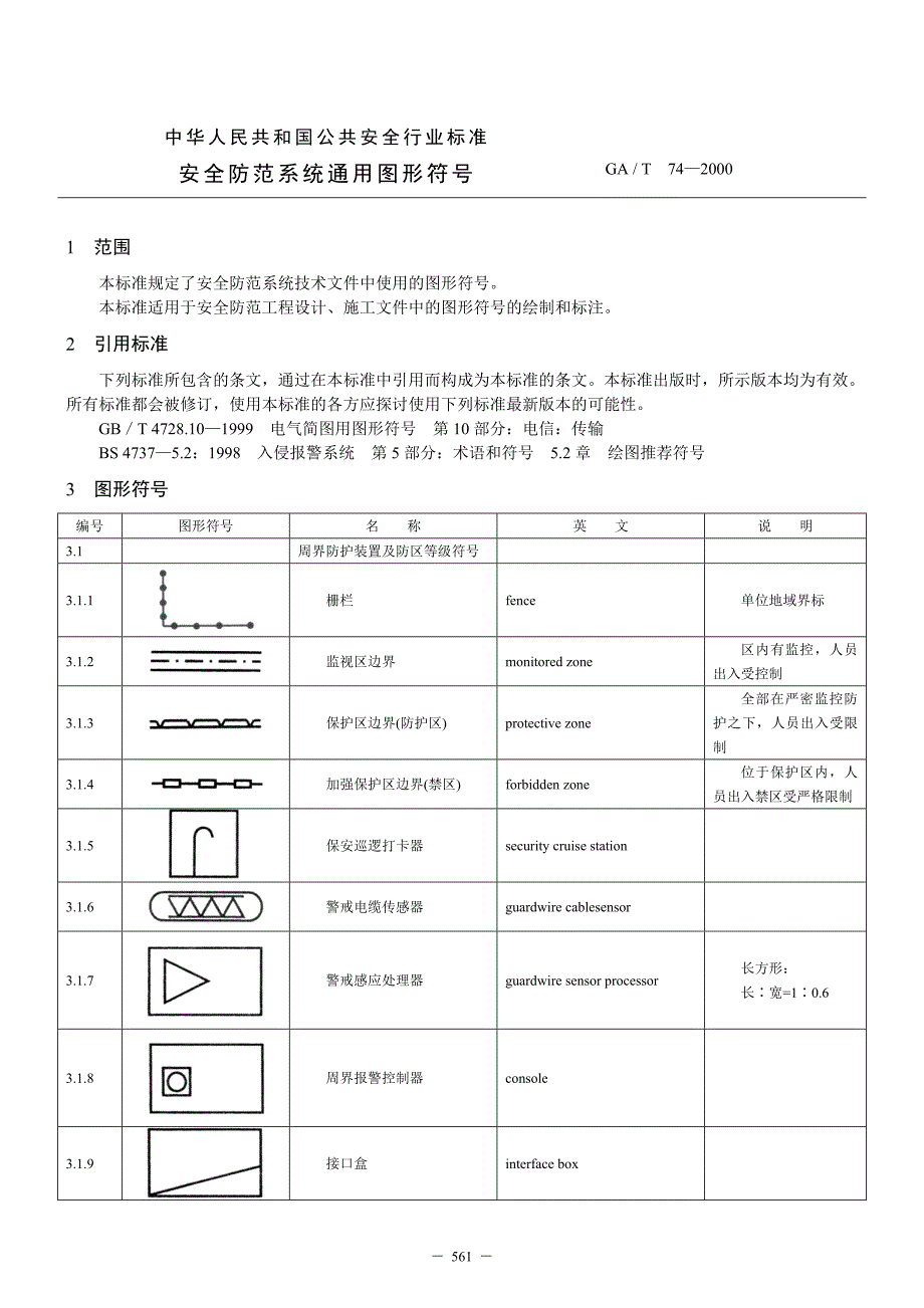 GA-T-74-2000-安全防范系统通用图形符号.doc_第1页