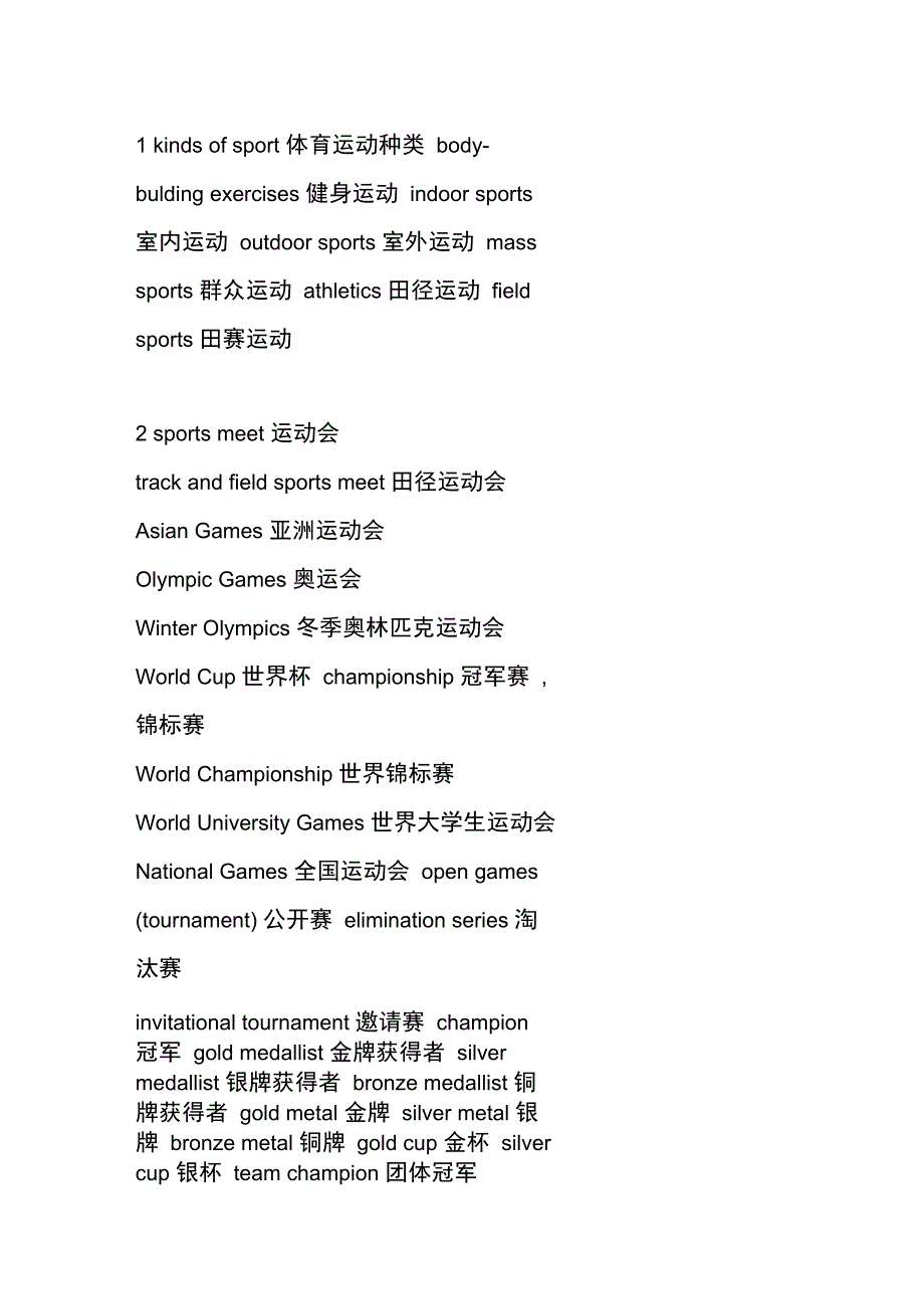 sportswords有关体育运动的英文表达_第1页