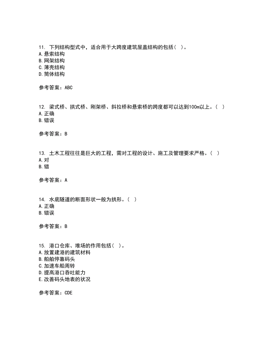 大连理工大学21春《土木工程概论》在线作业一满分答案25_第3页