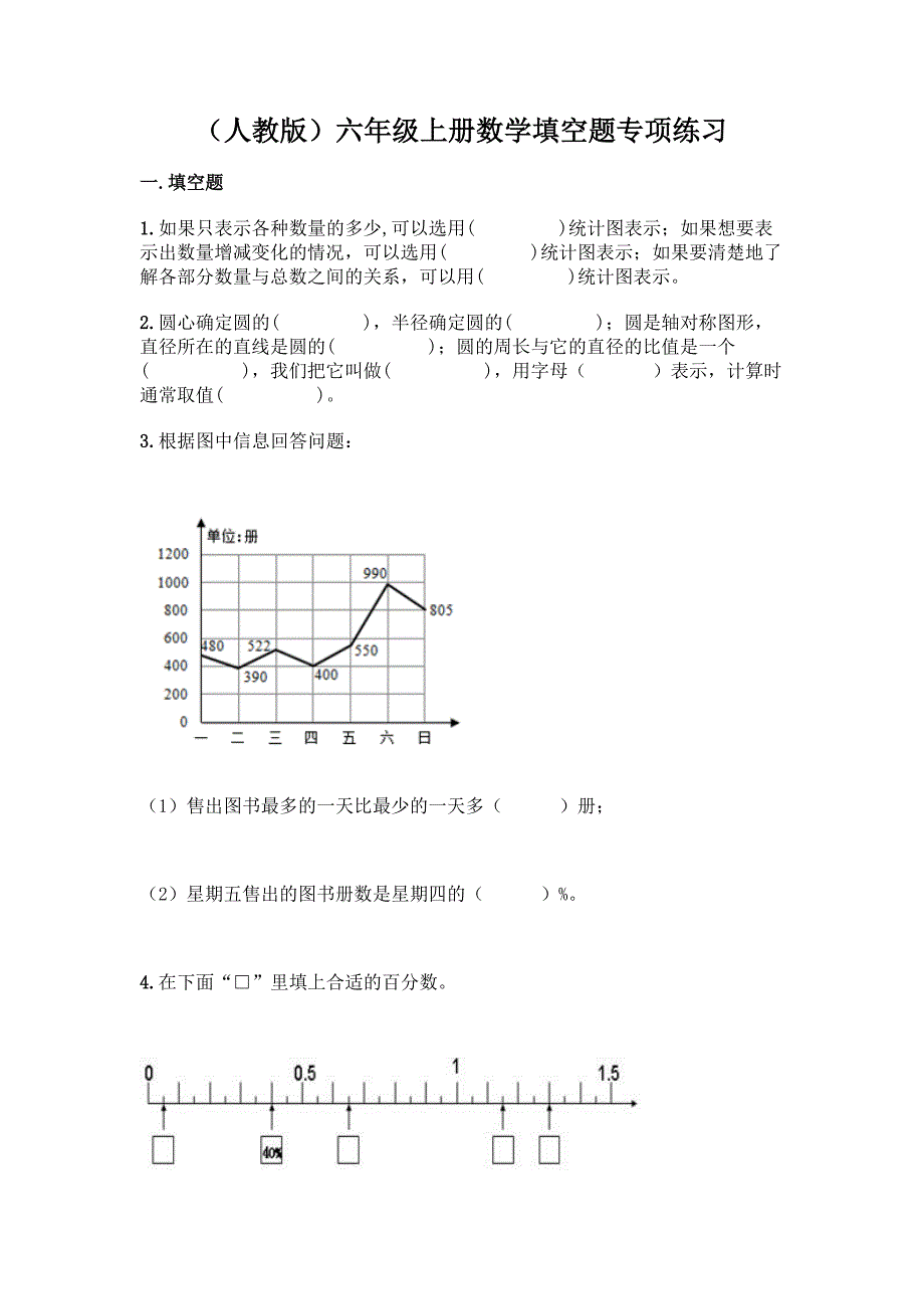 (人教版)六年级上册数学填空题专项练习-精品(考点梳理).docx_第1页