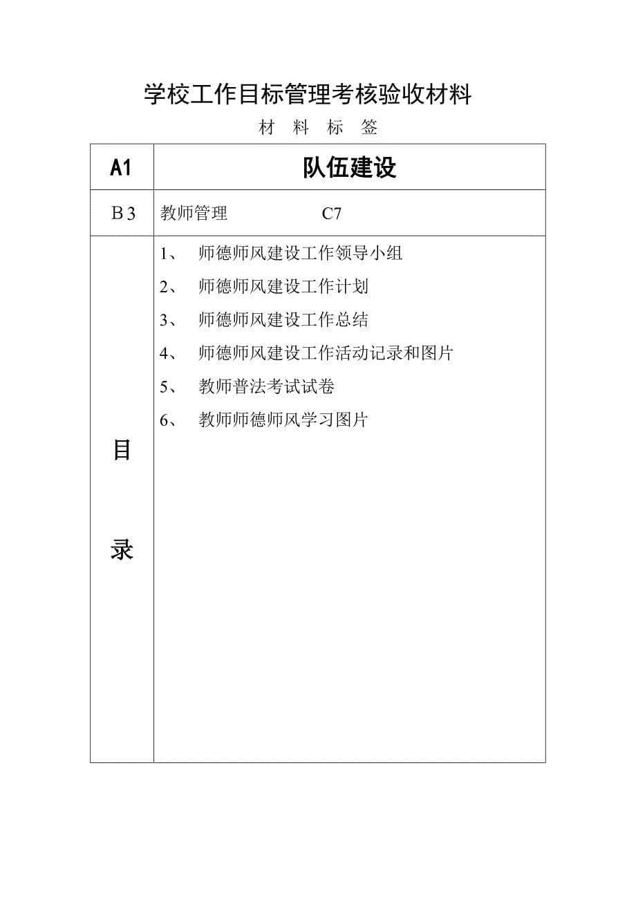 学校工作目标管理考核验收材料文件盒盒内标签120133_第5页