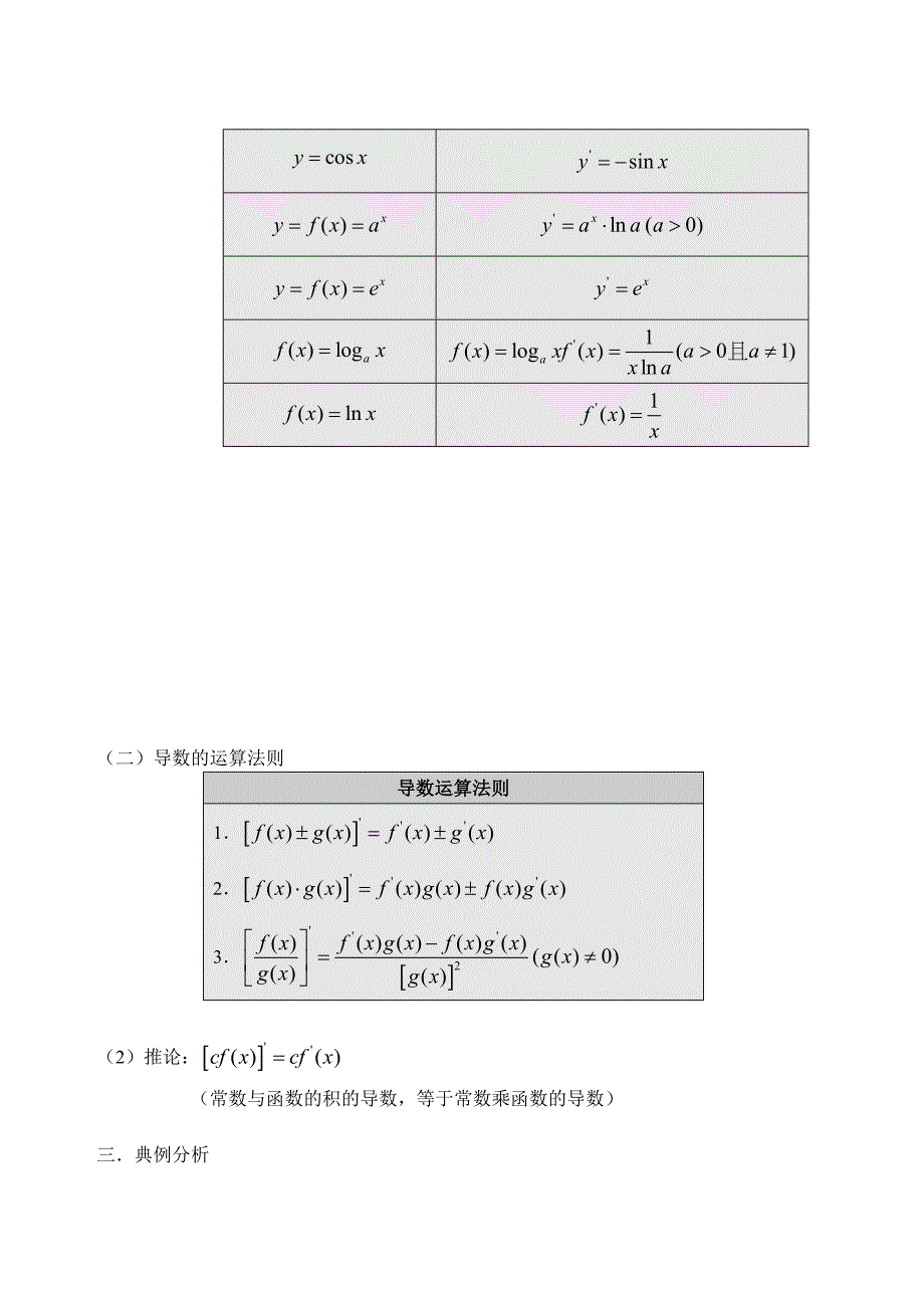 2-2123基本初等函数的导数公式及导数的运算法则--高二理科上学期学案.doc_第2页