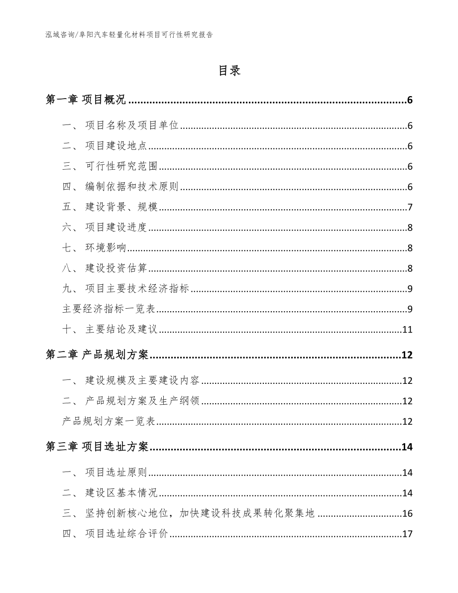 阜阳汽车轻量化材料项目可行性研究报告【范文参考】_第1页