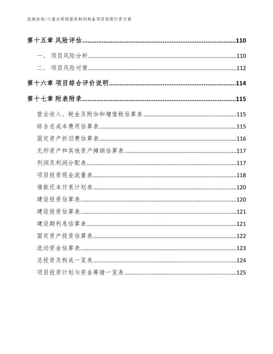 六盘水药物固体制剂制备项目招商引资方案_第5页