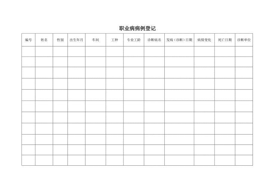 职业健康档案表格一_第5页