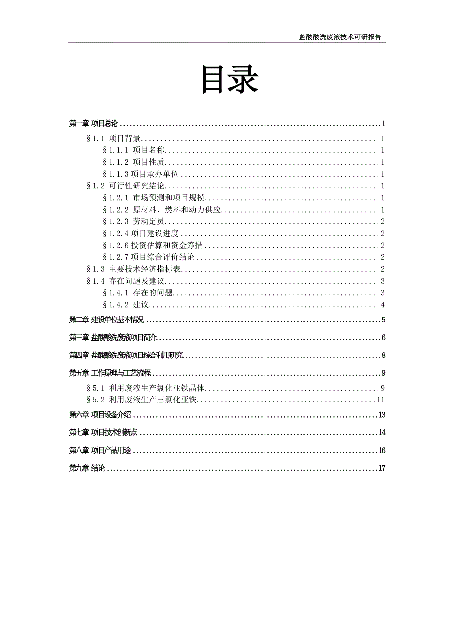 盐酸酸洗废液处理技术项目可行性论证报告.doc_第2页