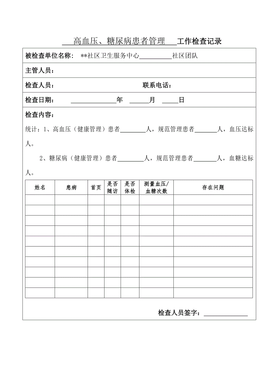 社区卫生服务中心一体化管理分工协作工作考核记录表.doc_第2页