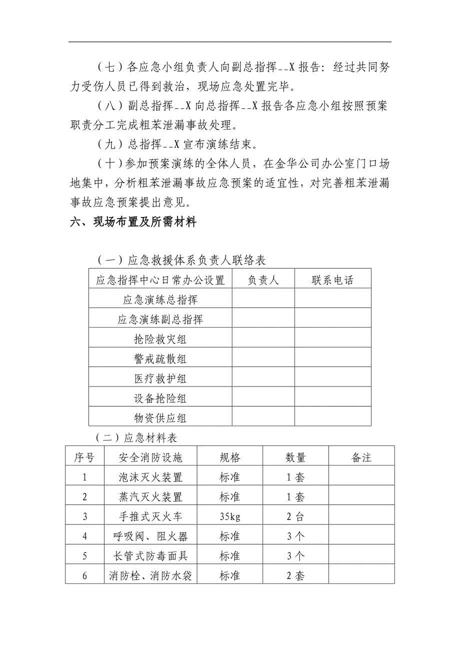 【桌面推演】粗苯泄漏、焦炉煤气应急演练桌面推演方案范本_第5页