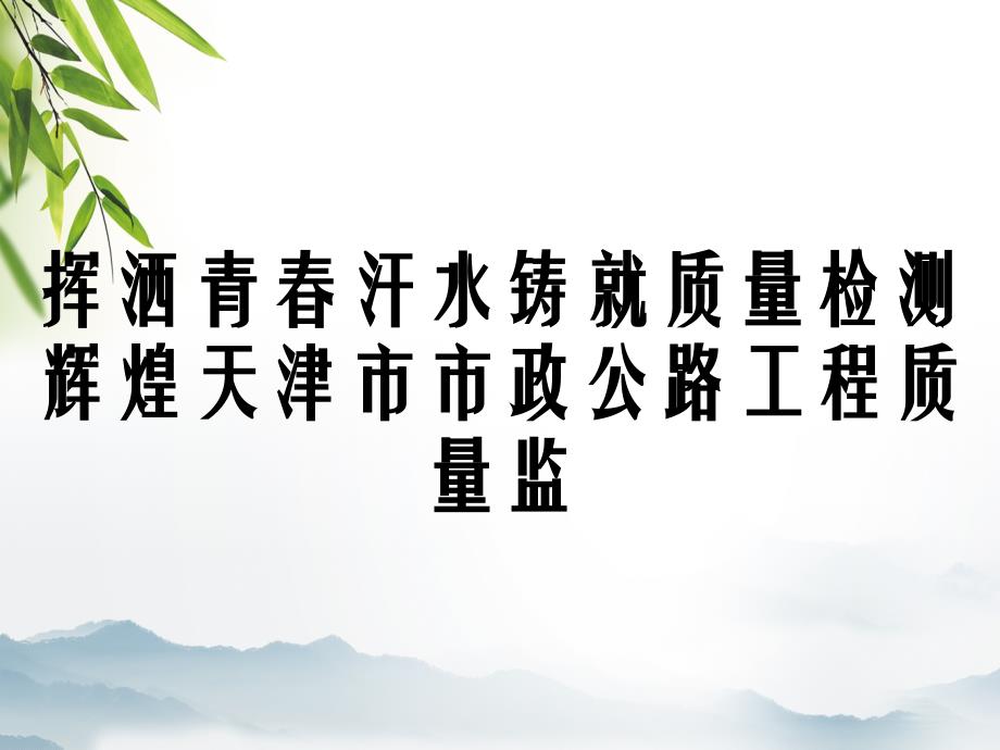 挥洒青汗水铸就质量检测辉煌天津市市政公路工程质量监_第1页