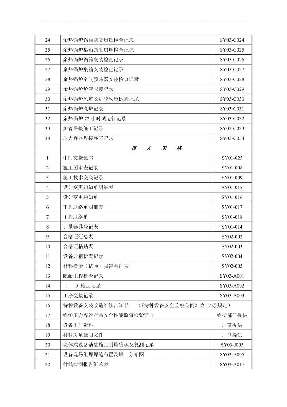 炼油化工建设项目竣工验收手册（下册表格）（制度范本、DOC格式）_第5页