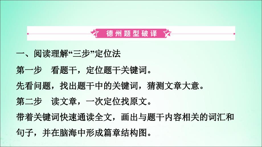 山东省德州市2019年中考英语总复习 题型专项复习 题型二 阅读理解课件_第2页