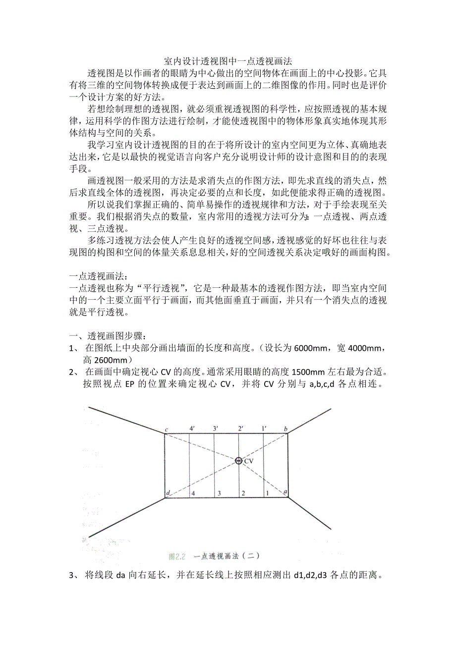 室内设计透视图中一点透视画法(精品)_第1页