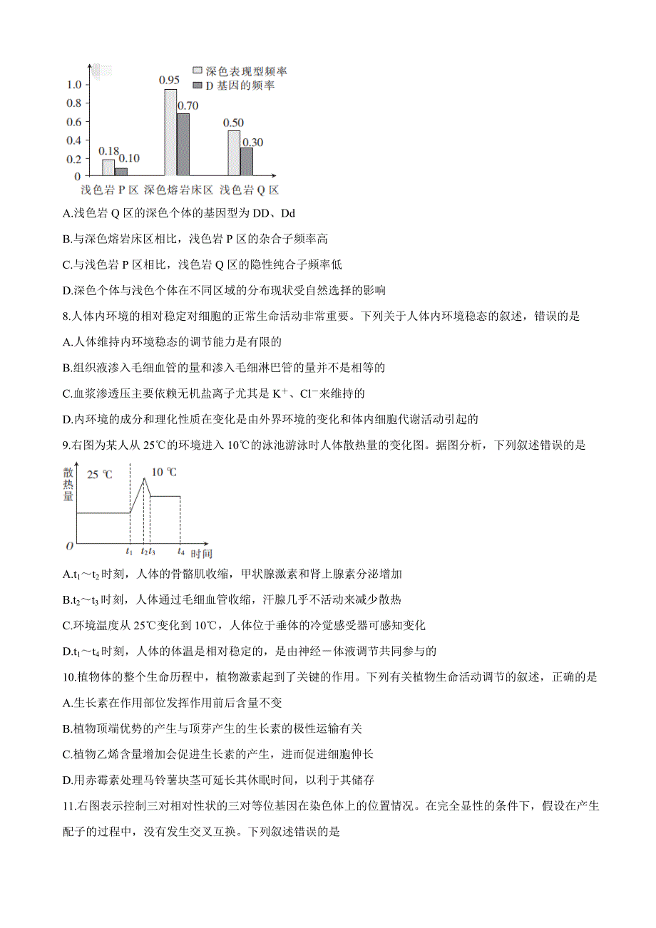 2021届辽宁省高三新高考11月联合调研试题-生物_第3页